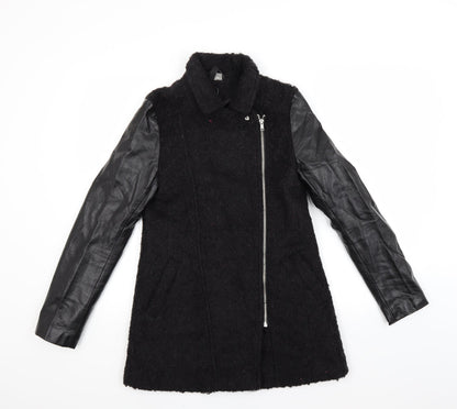 Womens UK Size 6 H&M Black Overcoat