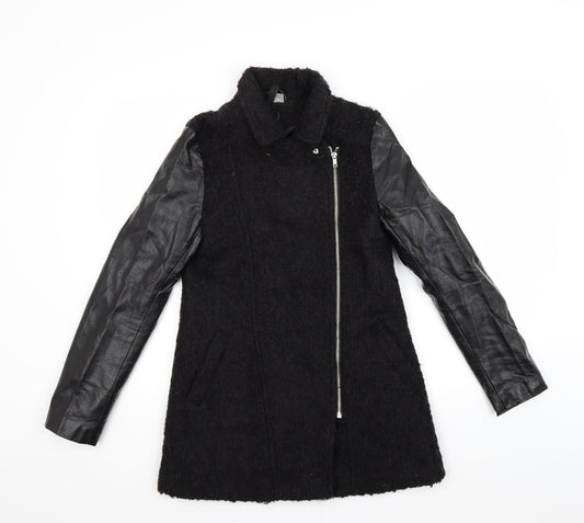 Womens UK Size 6 H&M Black Overcoat