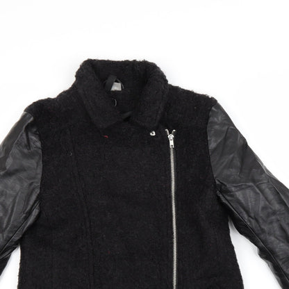 Womens UK Size 6 H&M Black Overcoat