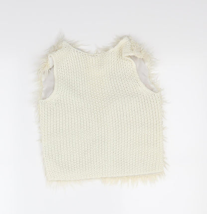 Preworn Girls Beige   Gilet Coat Size 5-6 Years