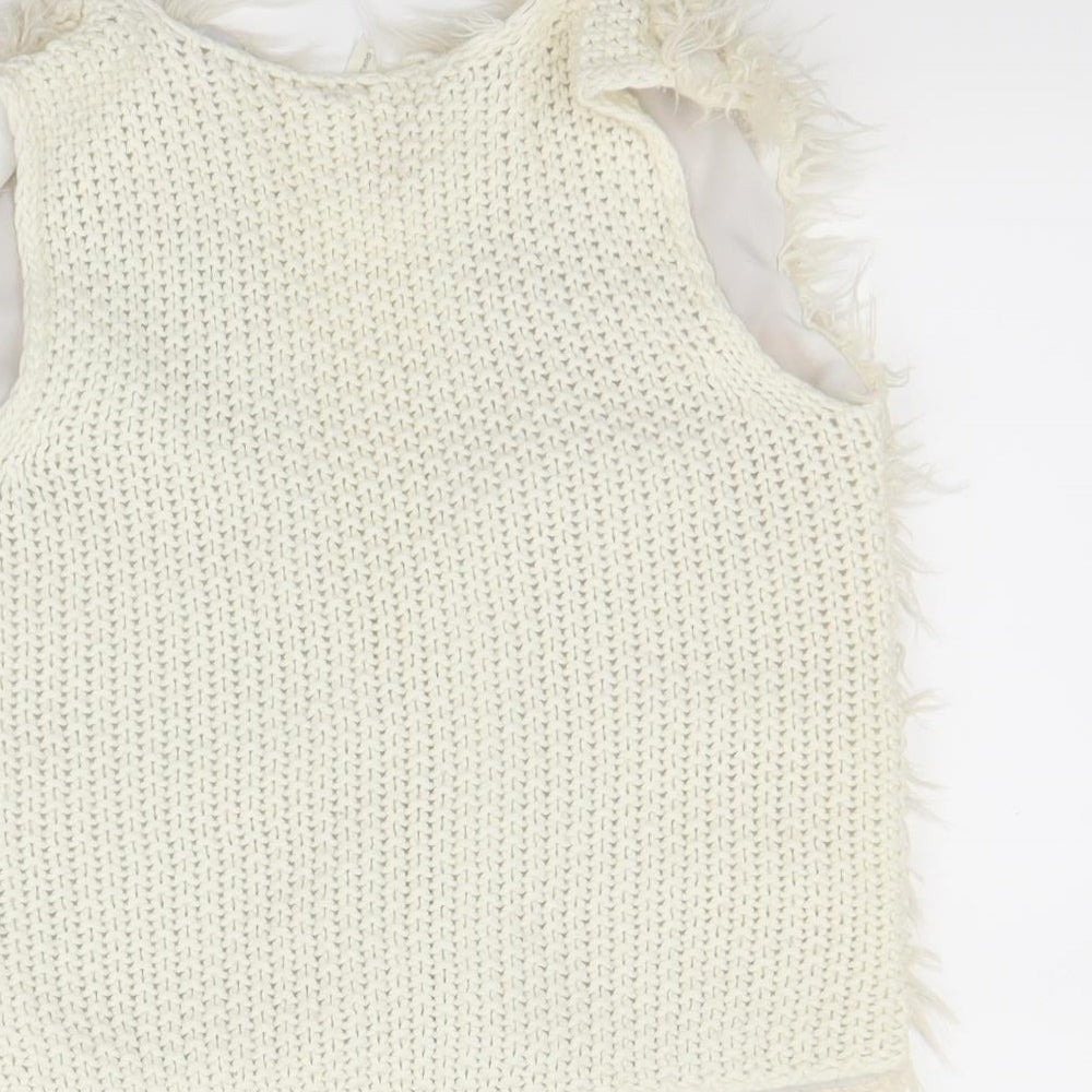 Preworn Girls Beige   Gilet Coat Size 5-6 Years