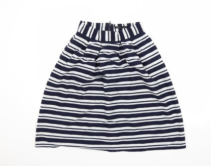 First and i Womens Black Striped  A-Line Skirt Size M