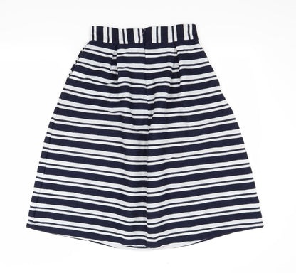 First and i Womens Black Striped  A-Line Skirt Size M