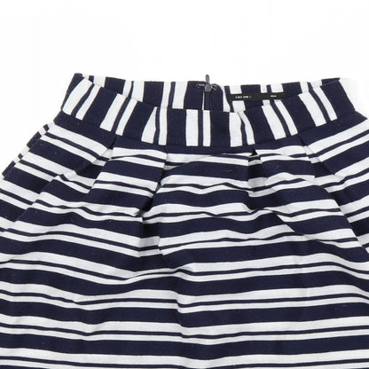 First and i Womens Black Striped  A-Line Skirt Size M