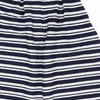 First and i Womens Black Striped  A-Line Skirt Size M