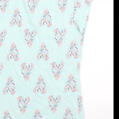 George Girls Blue Floral Jersey Basic T-Shirt Size 13-14 Years