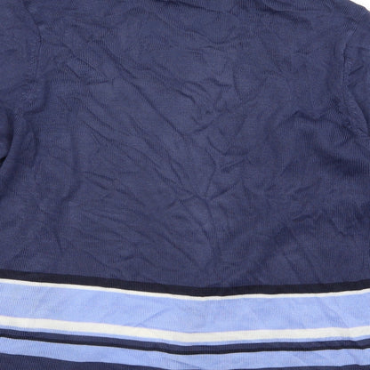 Marks and Spencer Womens Blue Striped Knit Cardigan Jumper Size 12