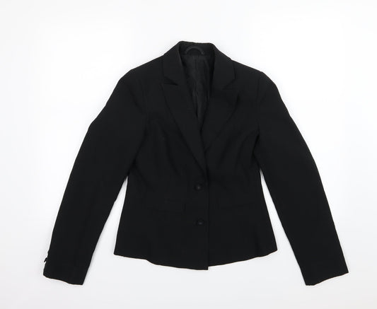 E-vie Womens Black  Rayon Jacket Blazer Size 10