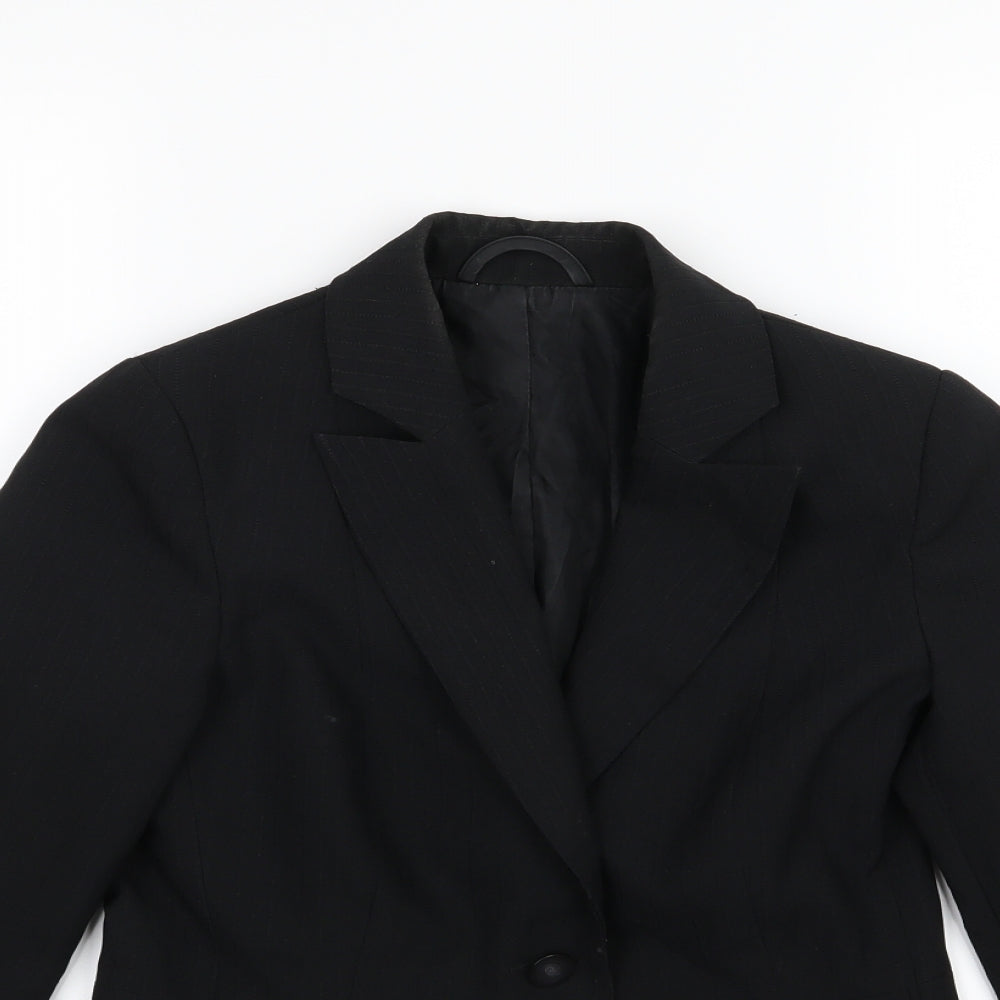 E-vie Womens Black  Rayon Jacket Blazer Size 10