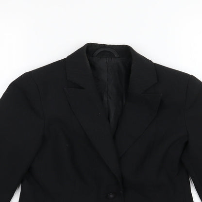 E-vie Womens Black  Rayon Jacket Blazer Size 10