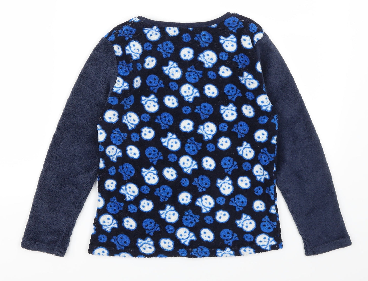 Snooze Time Boys Blue Geometric   Pyjama Top Size 9-10 Years  - Skulls