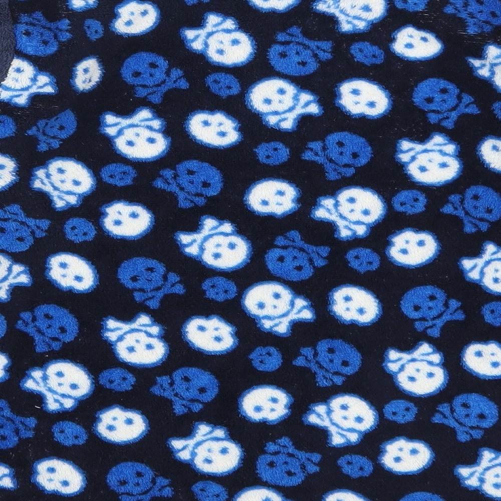 Snooze Time Boys Blue Geometric   Pyjama Top Size 9-10 Years  - Skulls