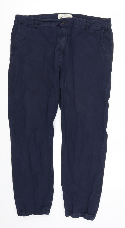 Womens UK Size 8 H&M Regular Fit  Blue Trousers