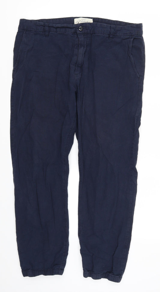 Womens UK Size 8 H&M Regular Fit  Blue Trousers