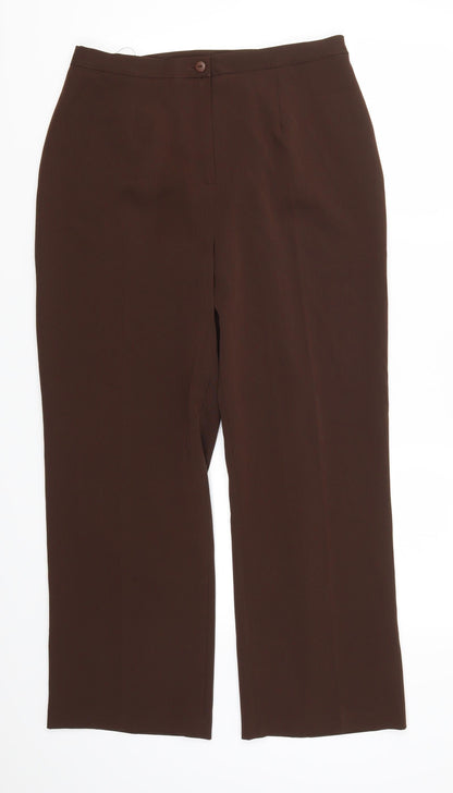 Happi Womens Brown   Trousers  Size 14 L26 in