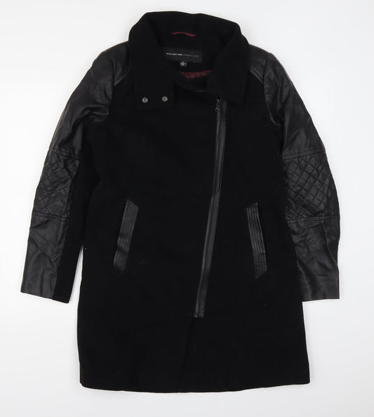 Andrew Marc Womens Black   Trench Coat Coat Size 10