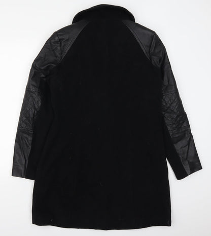 Andrew Marc Womens Black   Trench Coat Coat Size 10