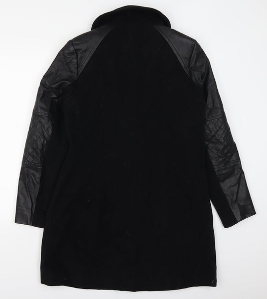 Andrew Marc Womens Black   Trench Coat Coat Size 10