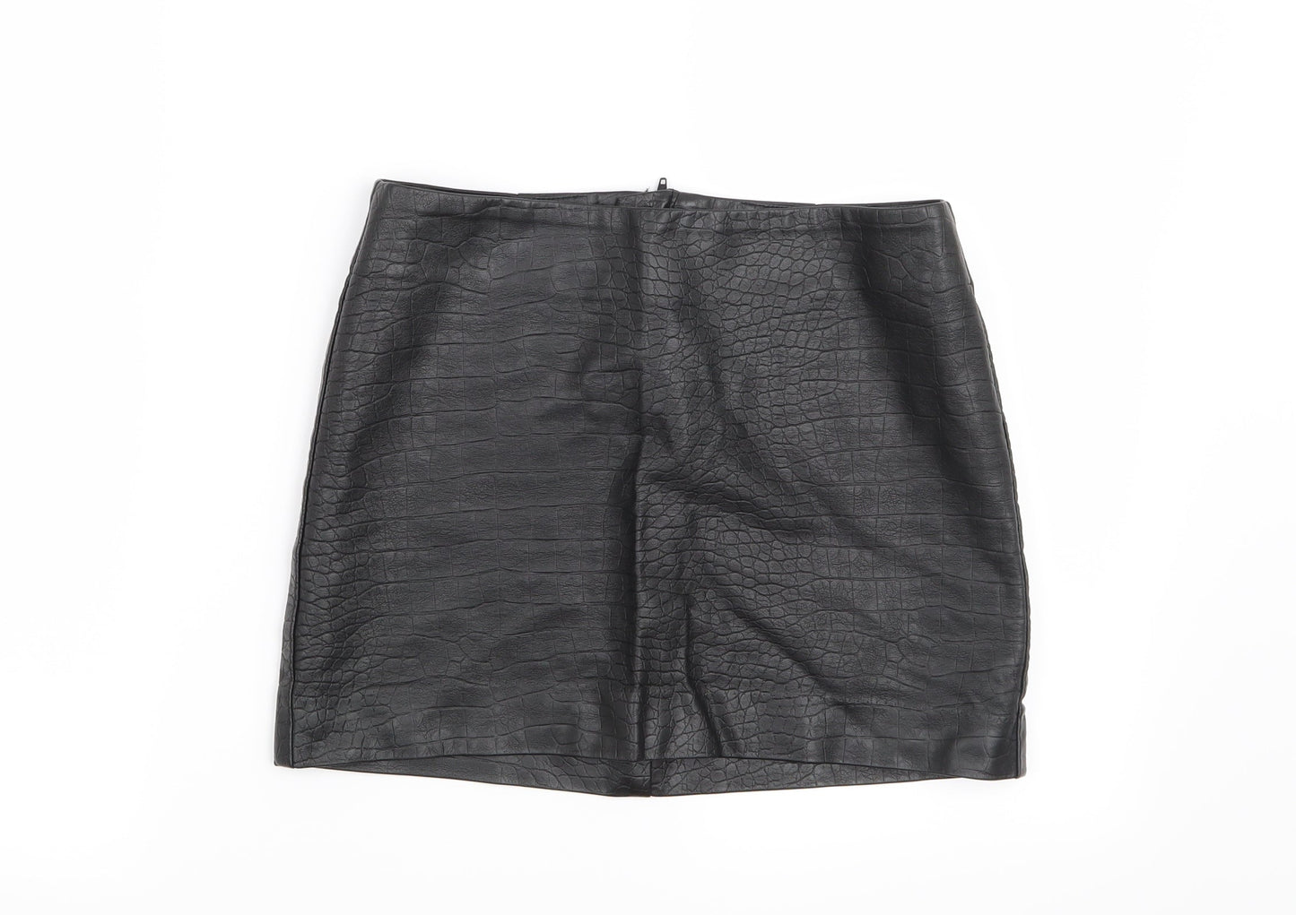 H&M Womens Black Animal Print  Mini Skirt Size 8
