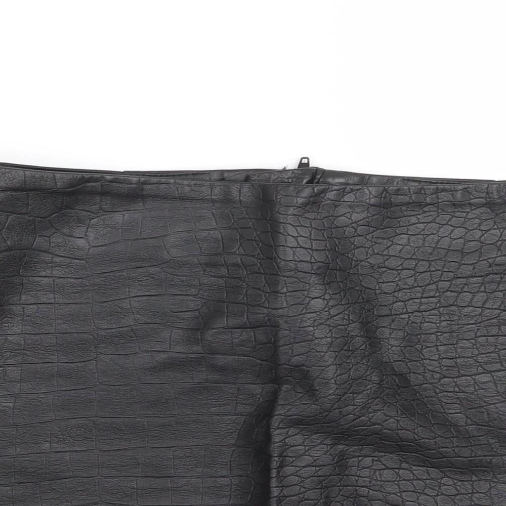H&M Womens Black Animal Print  Mini Skirt Size 8