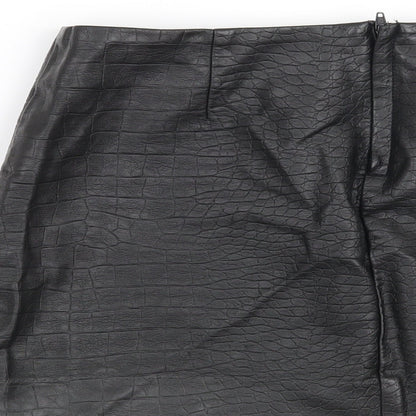 H&M Womens Black Animal Print  Mini Skirt Size 8