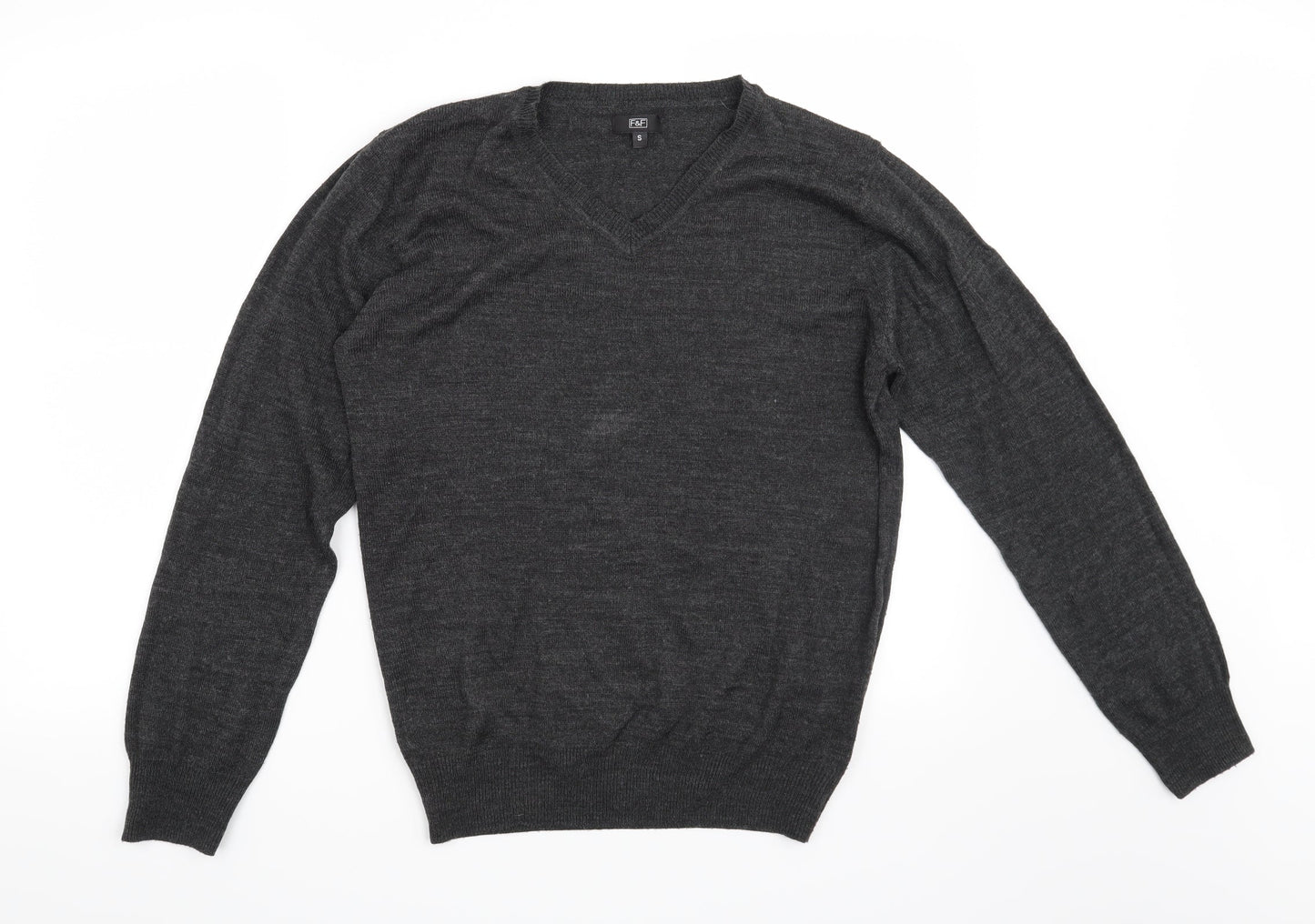 F&F Mens Grey   Henley Jumper Size S