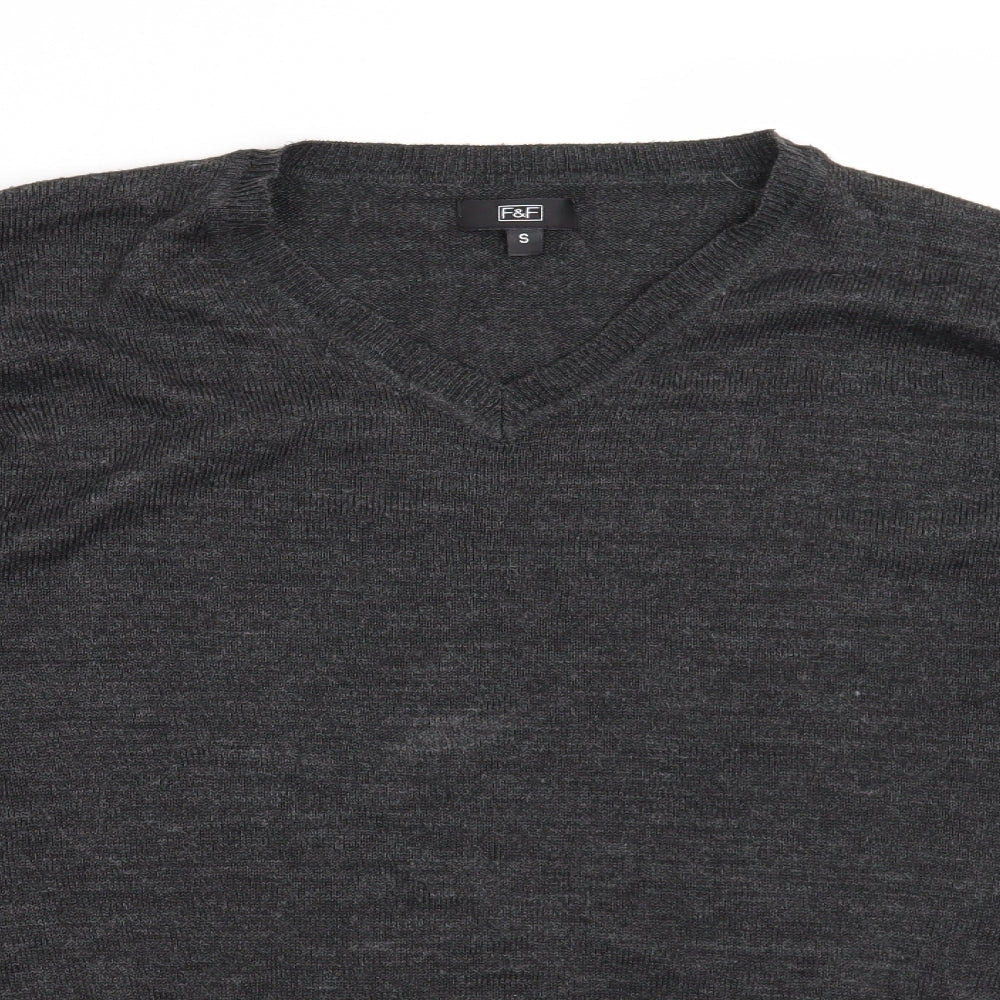 F&F Mens Grey   Henley Jumper Size S