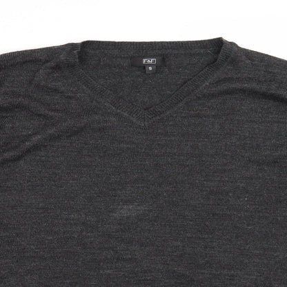 F&F Mens Grey   Henley Jumper Size S