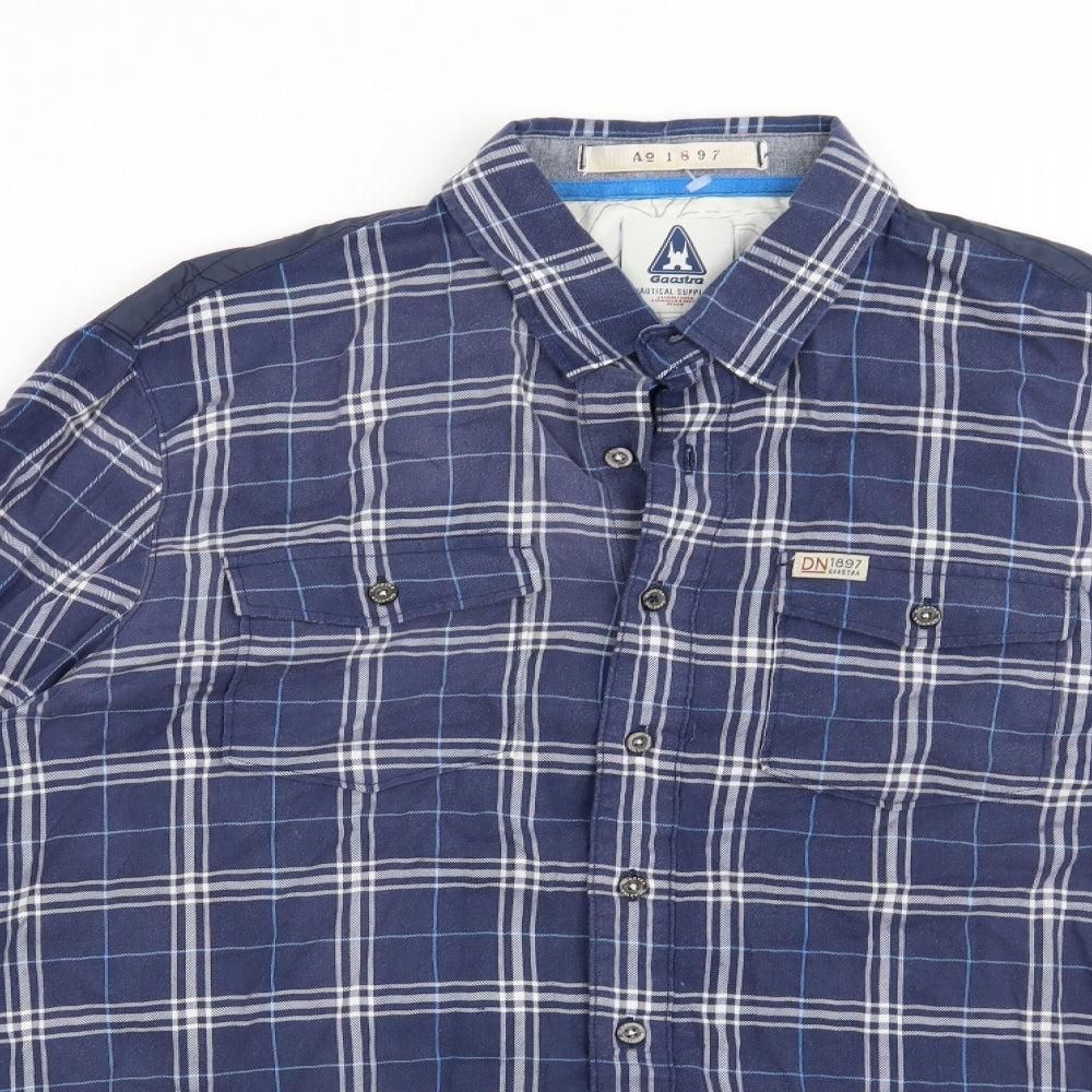 Mens UK Size L Gaastra Blue  Button-Up Long Sleeve Casual Shirt