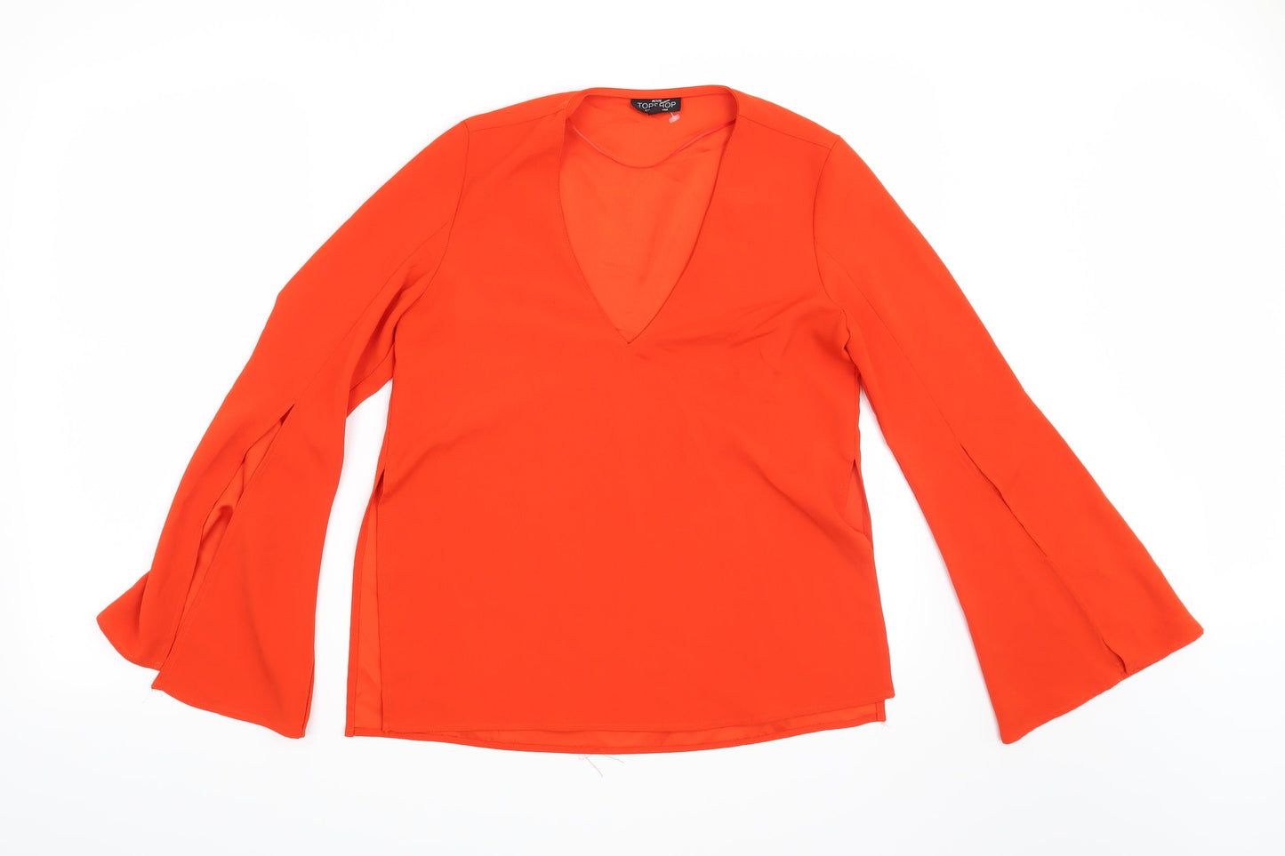 Womens UK Size 4 Topshop Red Basic Blouse