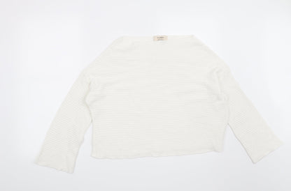 Pull & Bear Womens White   Pullover Jumper Size M