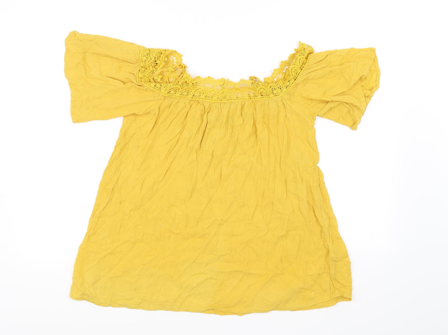 Womens UK Size 8 Pep&co Yellow Basic Blouse