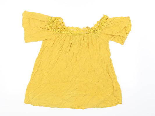 Womens UK Size 8 Pep&co Yellow Basic Blouse