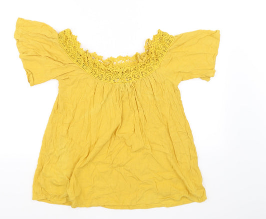 Womens UK Size 8 Pep&co Yellow Basic Blouse