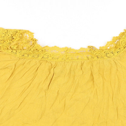 Womens UK Size 8 Pep&co Yellow Basic Blouse
