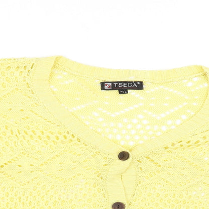 Tsega Womens Yellow   Cardigan Jumper Size L