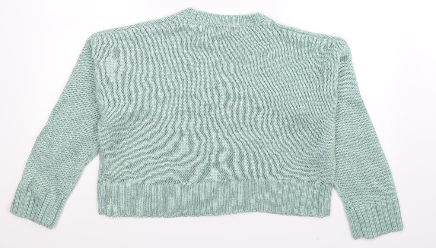 New Look Womens Green  Knit Pullover Jumper Size M
