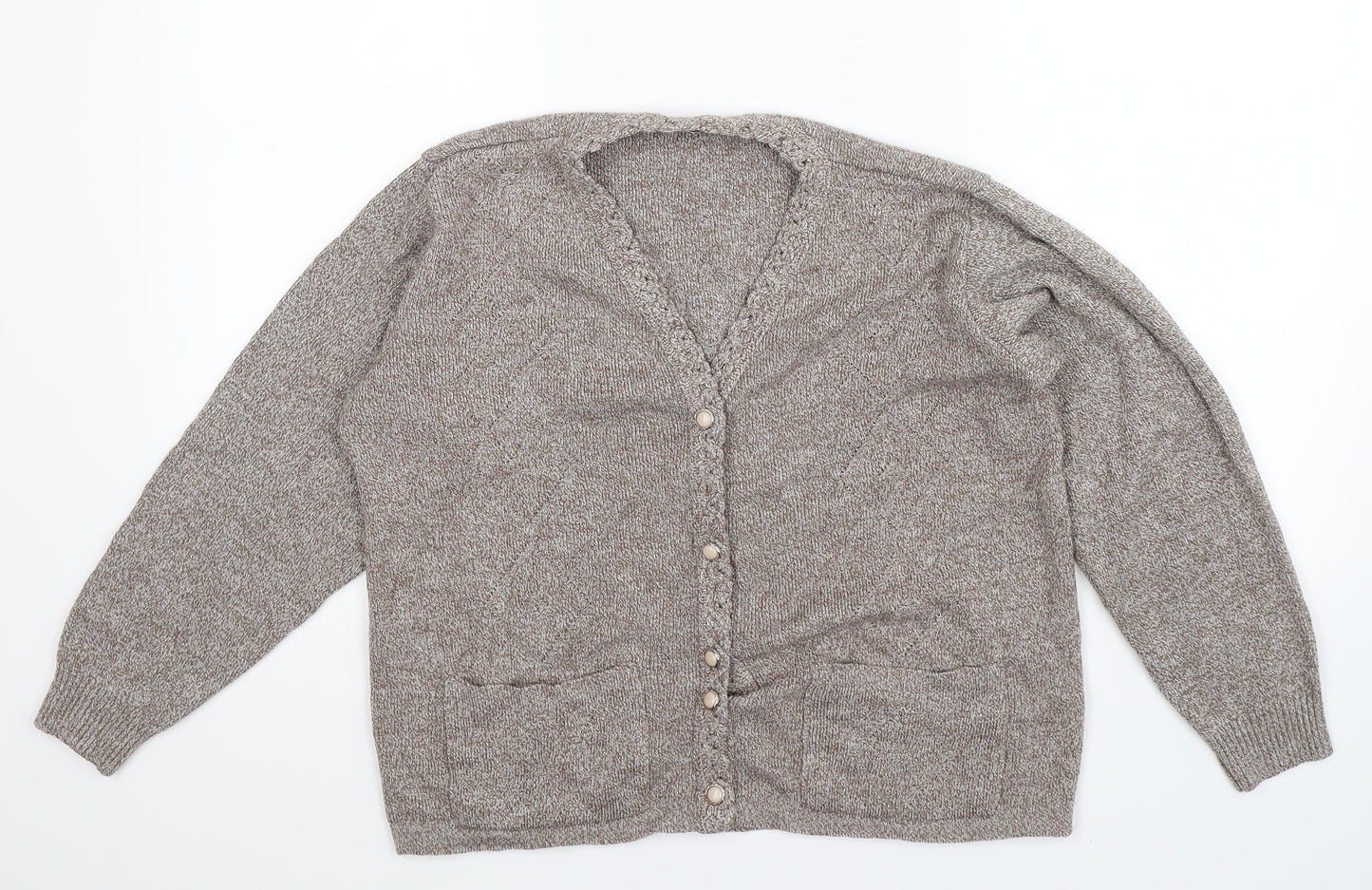 Merry Gold Womens Beige  Knit Cardigan Jumper Size S