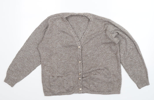 Merry Gold Womens Beige  Knit Cardigan Jumper Size S