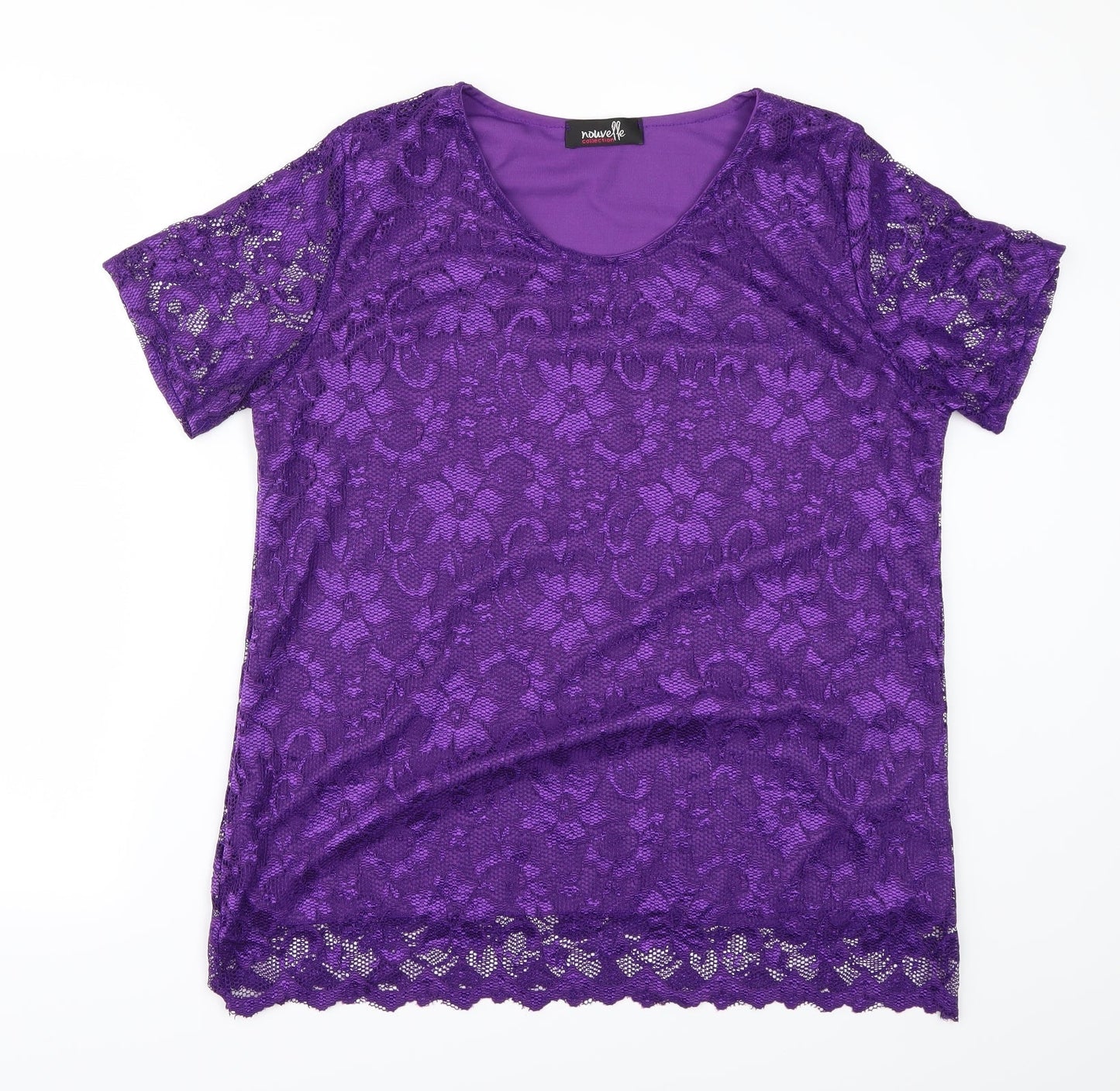 Womens UK Size 16 Nouvelle Purple Basic Blouse