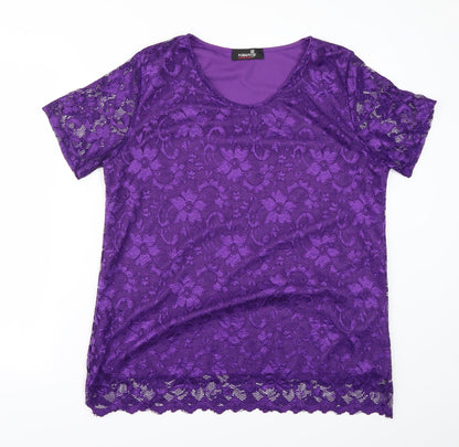 Womens UK Size 16 Nouvelle Purple Basic Blouse