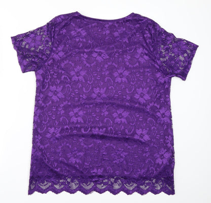 Womens UK Size 16 Nouvelle Purple Basic Blouse