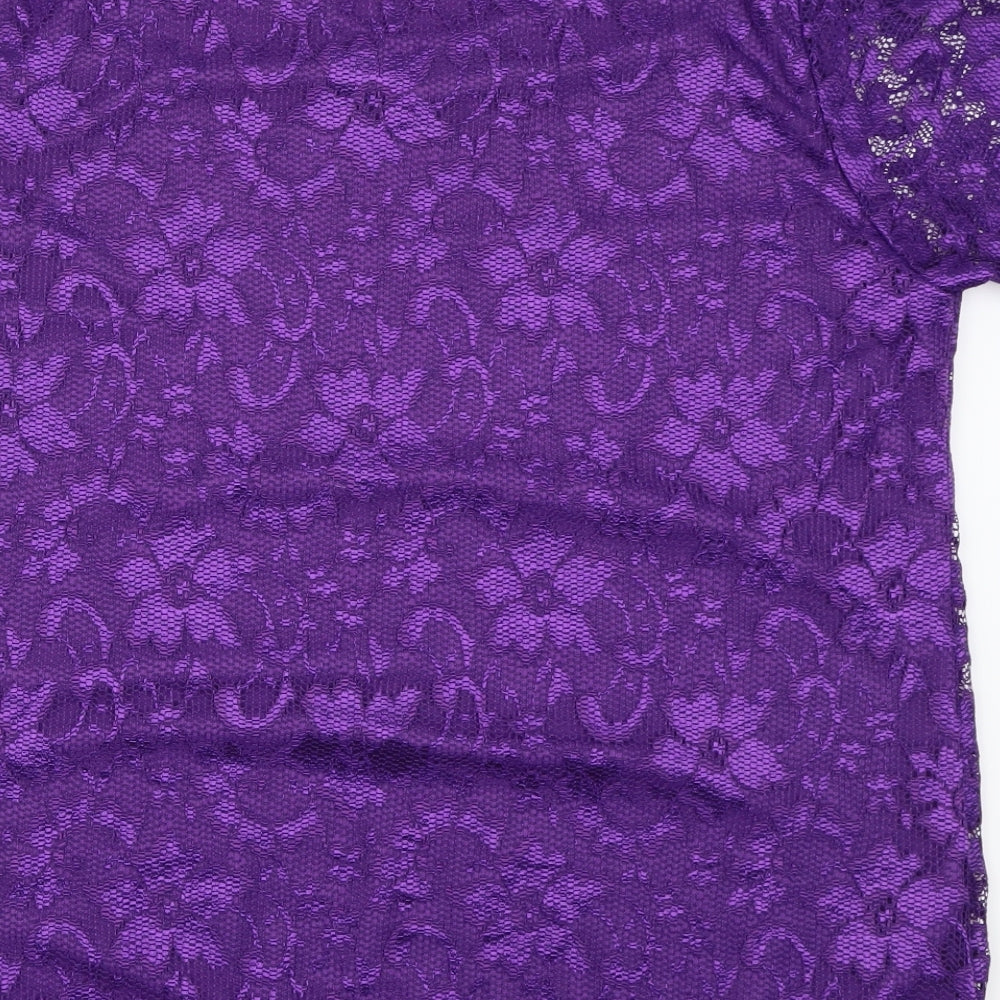 Womens UK Size 16 Nouvelle Purple Basic Blouse