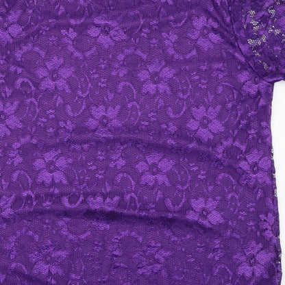 Womens UK Size 16 Nouvelle Purple Basic Blouse