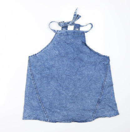 Womens UK Size M Preworn Blue Basic Blouse