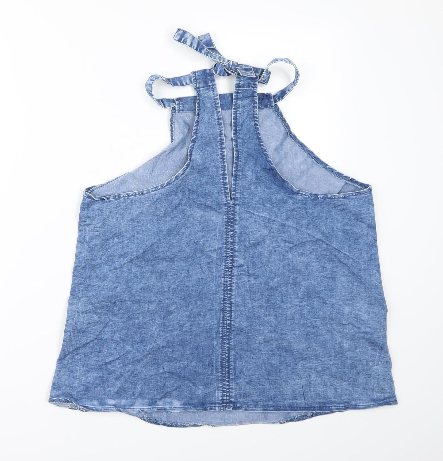 Womens UK Size M Preworn Blue Basic Blouse