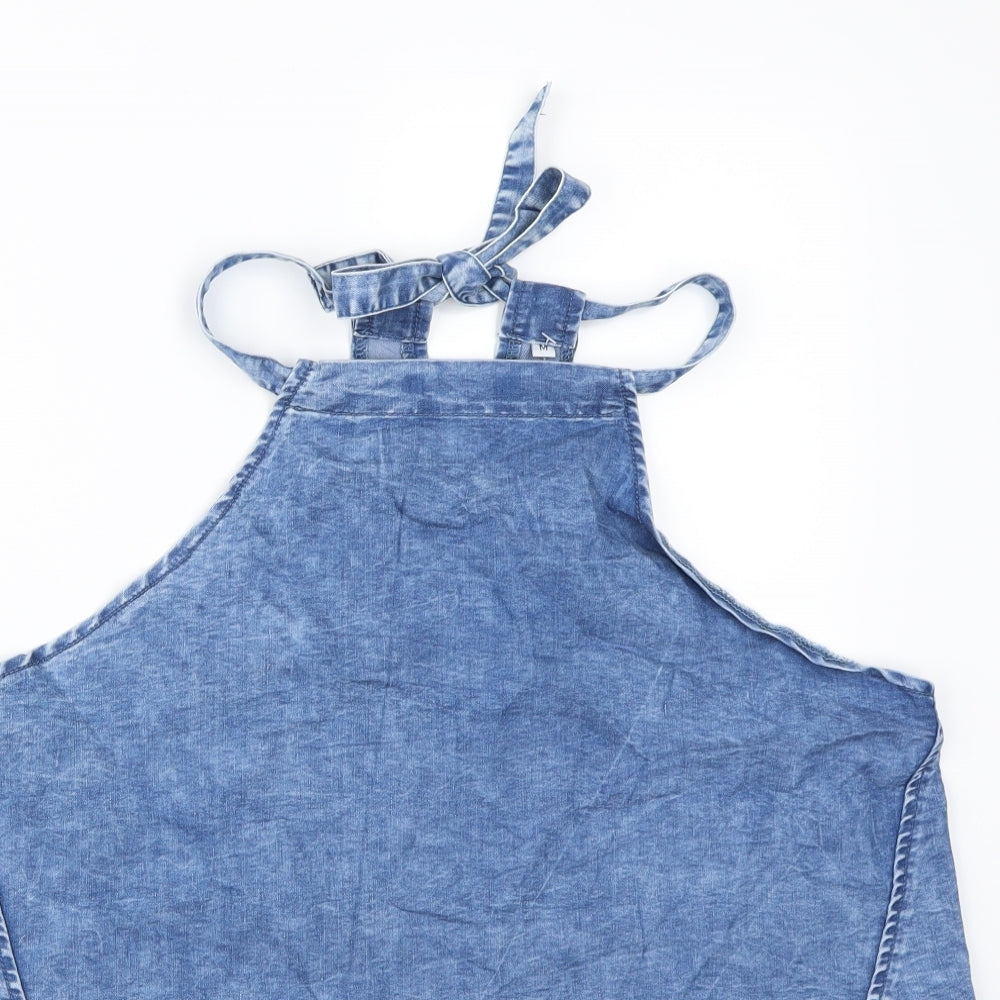 Womens UK Size M Preworn Blue Basic Blouse