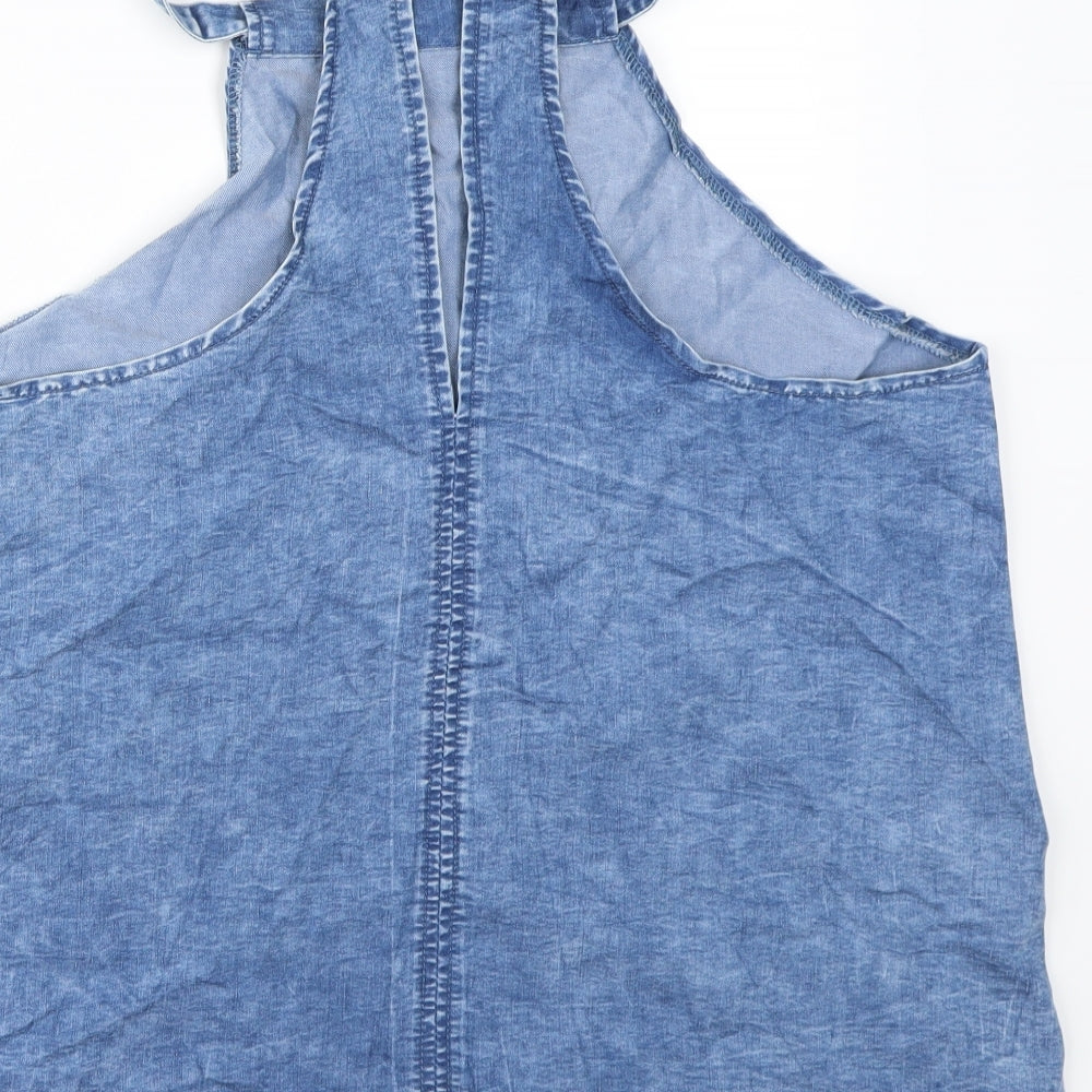Womens UK Size M Preworn Blue Basic Blouse