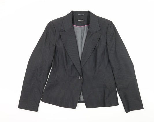 George Womens Grey Striped  Jacket Suit Jacket Size 14