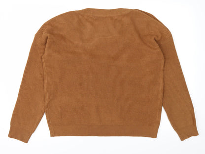 Brave Soul Womens Brown  Knit Pullover Jumper Size S